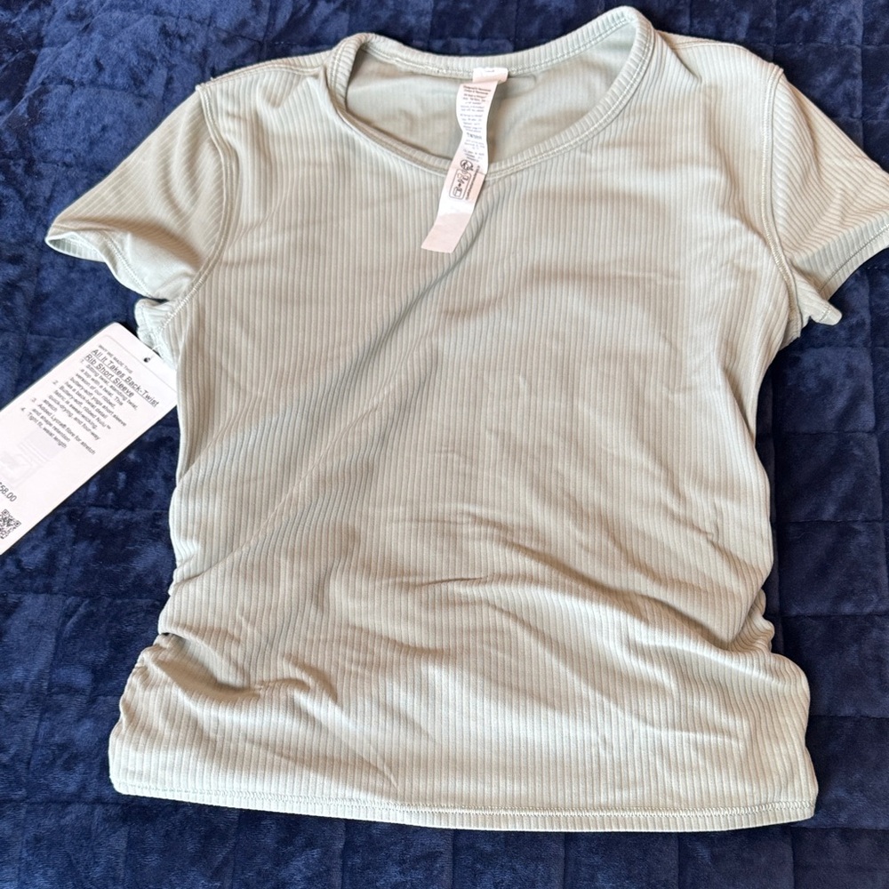 lululemon athletica Light Green Ribbed Tee cropped
